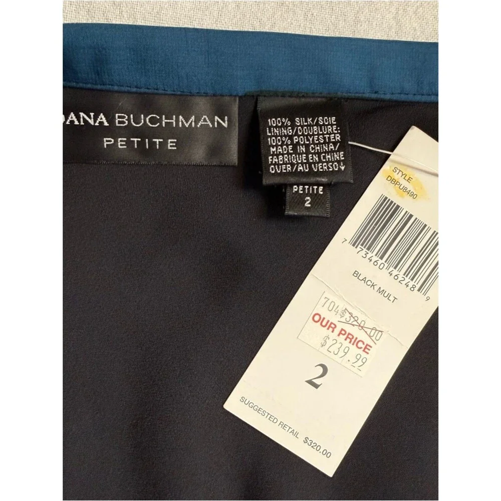 Dana Buchman‎ Silk Midi Skirt Geometric Print Petite 2 NWT A Line